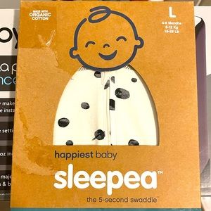 Happiest Baby Sleepea 5-Second Swaddle - Organic Cotton (Ivory Planets, Large)